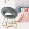 Modern Glam Velvet Accent Arm Chair with Golden Metal Legs and Soft Cushion Seat